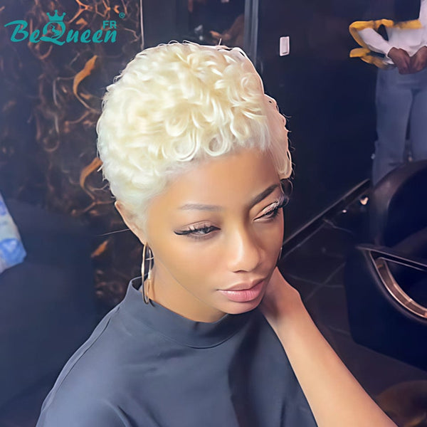 Bequeen Perruque “Chioma” Pixie Blonde curly sans colle Prêt à porter style 2