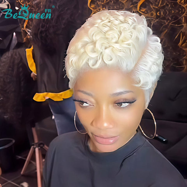 Bequeen Perruque “Chioma” Pixie Blonde curly sans colle Prêt à porter style 2