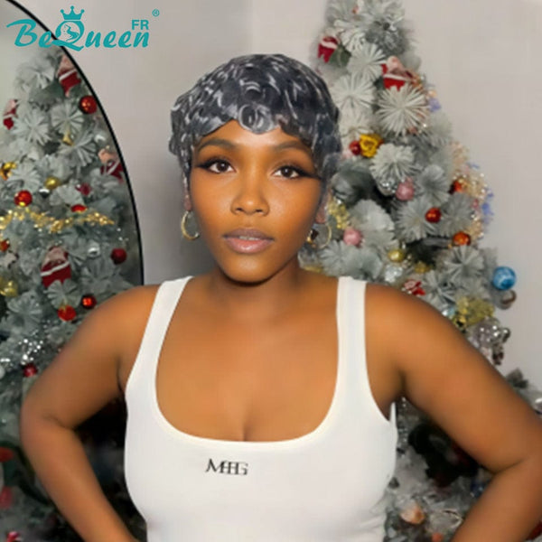 Bequeen Wig "chioma" Pixie Brown honey mix curly 100% Human hair