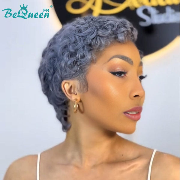 Bequeen "Chioma" Black Curly Glueless Pixie Wig – Ready to Wear