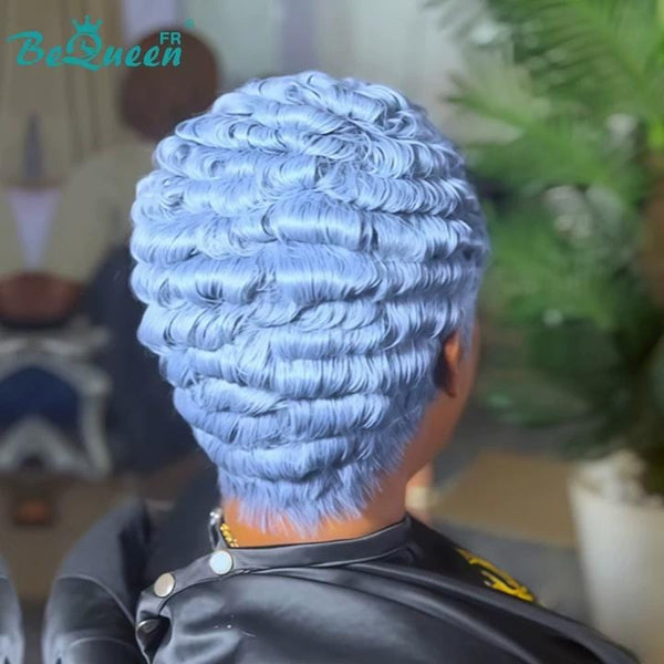 Bequeen Perruque “Chioma” Pixie gris curly sans colle Prêt à porter style 2