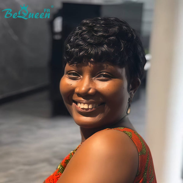 Bequeen "Chioma" Black Curly Glueless Pixie Wig – Ready to Wear