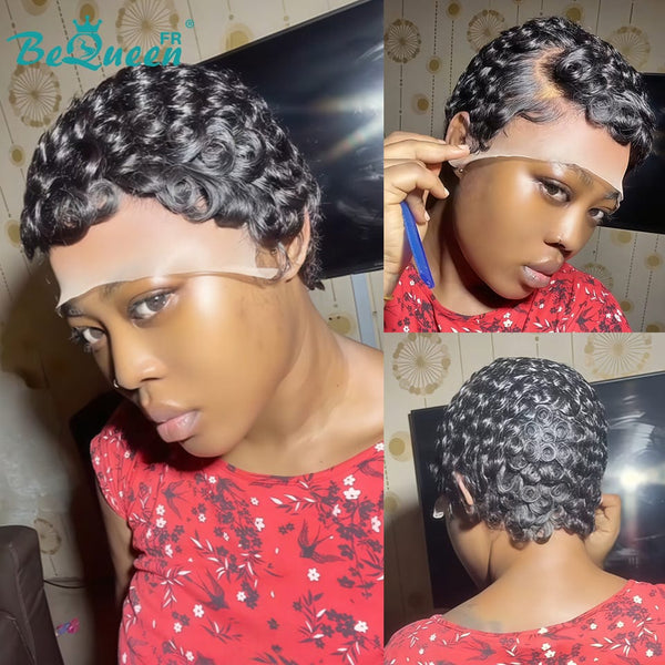 Bequeen "Chioma" Black Curly Glueless Pixie Wig – Ready to Wear