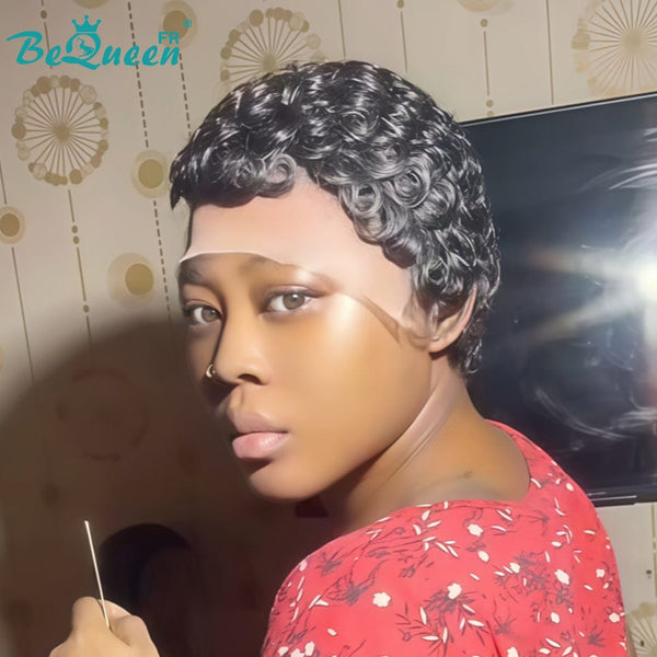 Bequeen "Chioma" Black Curly Glueless Pixie Wig – Ready to Wear