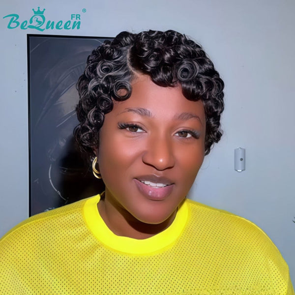 Bequeen "Chioma" Black Curly Glueless Pixie Wig – Ready to Wear