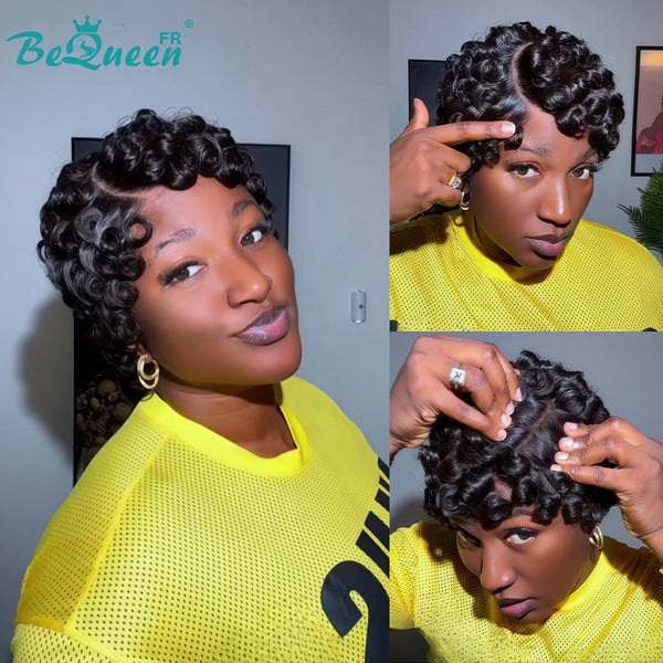 Bequeen "Chioma" Black Curly Glueless Pixie Wig – Ready to Wear