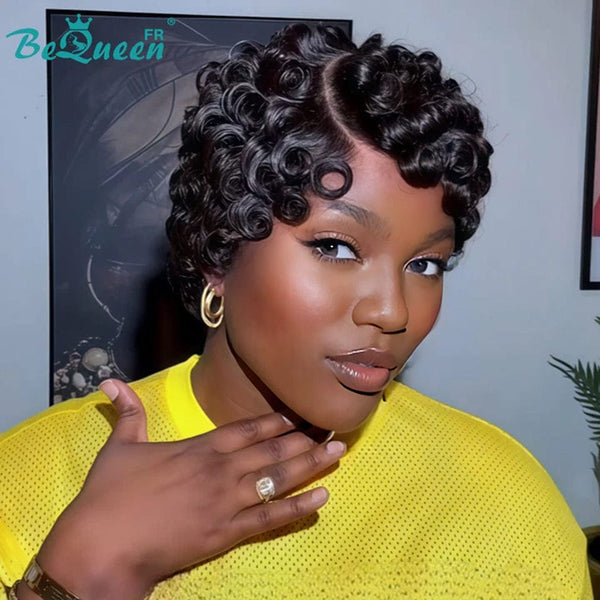 Bequeen "Chioma" Black Curly Glueless Pixie Wig – Ready to Wear
