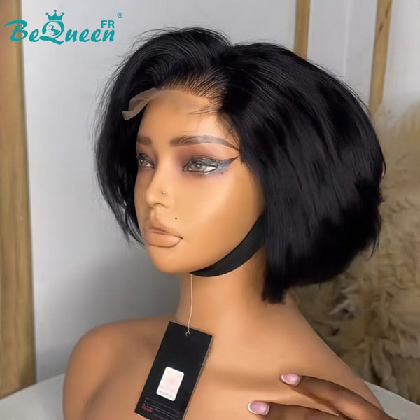 Königin Perücke „coco“ Pixie Noir Mix Braun Lockig Klebefrei Wellig Fertig zu tragen 100% menschliche Haare