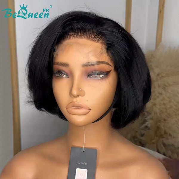 Königin Perücke „coco“ Pixie Noir Mix Braun Lockig Klebefrei Wellig Fertig zu tragen 100% menschliche Haare