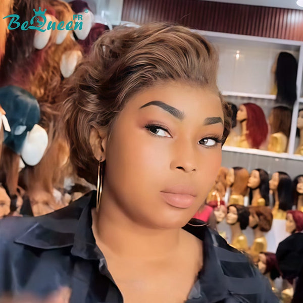 Bequeen Perruque "Chris" 300% densité Prêt à porter 100% cheveux humains sans colle avec lace closure 13*4 style 3