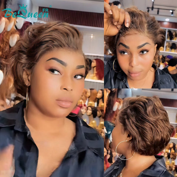 Bequeen Perruque "Chris" 300% densité Prêt à porter 100% cheveux humains sans colle avec lace closure 13*4 style 3