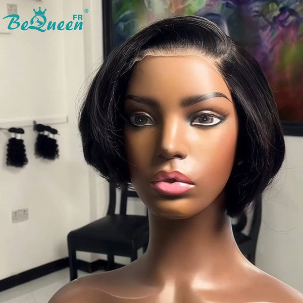 Bequeen Peluca "Chris" 300% densidad Listo para usar 100% cabello humano sin pegamento con cierre de encaje 4*4