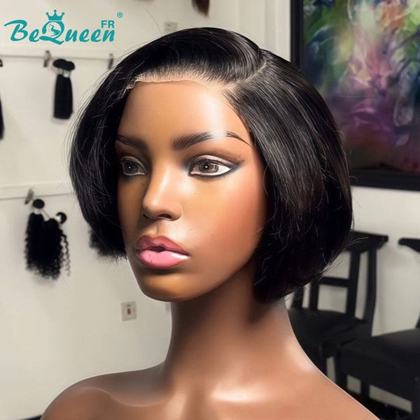 Bequeen Peluca "Chris" 300% densidad Listo para usar 100% cabello humano sin pegamento con cierre de encaje 4*4