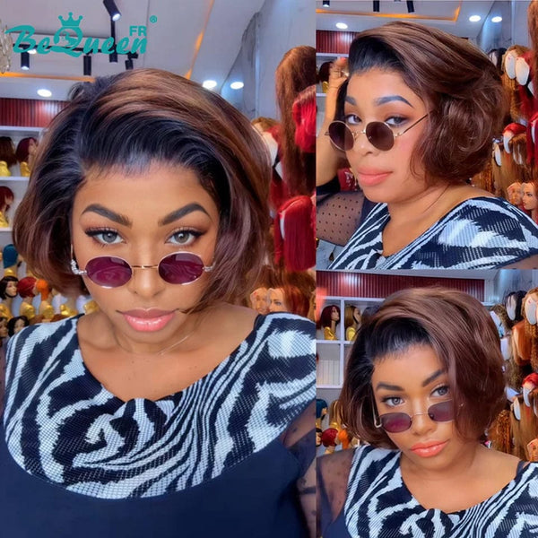 Bequeen Wig "Chris" 300% density Ready to wear 100% human hair glueless with lace closure 4*4 style 2