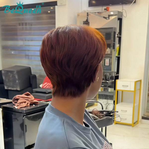 Bequeen Perruque "Chris" avec lace frontale 13x4 Prêt à porter 100% cheveux humains couleur Marron sans colle style2