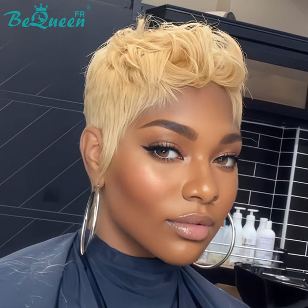 Bequeen Perruque "Chris" Blonde Prêt à porter 100% cheveux humains sans colle