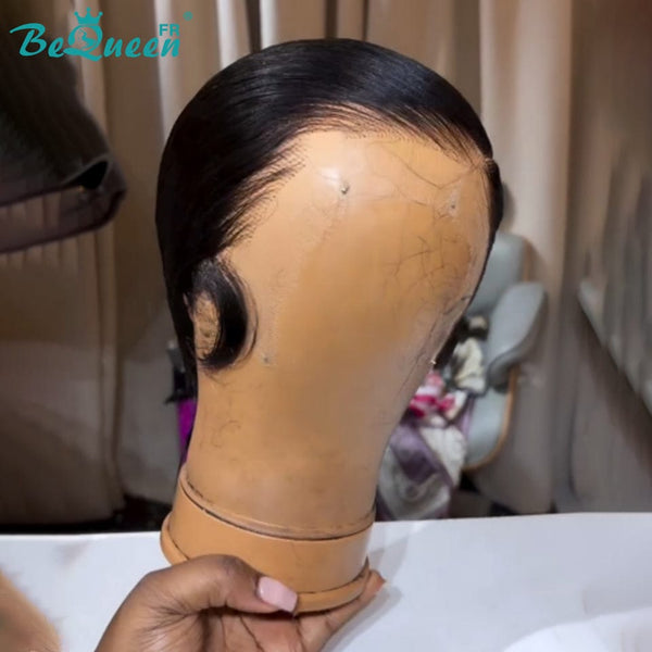 Bequeen Wig "Chris" Black Ready to Wear 100% Human Hair Glueless Style 6