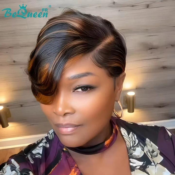 Bequeen Wig "Chris" Black Ready to Wear 100% Human Hair Glueless Style 6