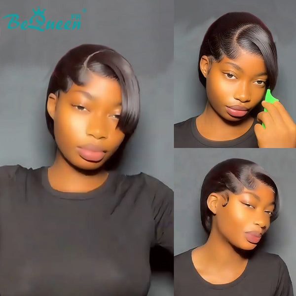 Bequeen Wig "Chris" Black Ready to Wear 100% Human Hair Glueless Style 6