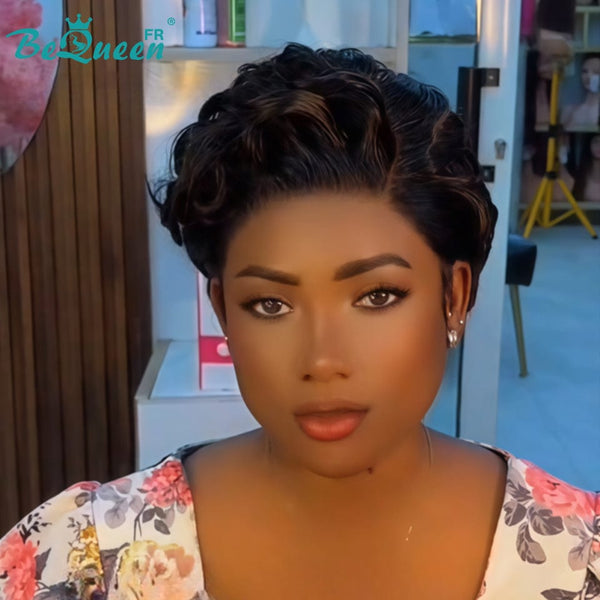 Bequeen Wig "Chris" Black Ready to Wear 100% Human Hair Glueless Style 6