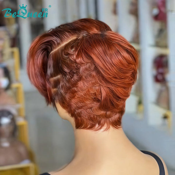 Bequeen Wig "Chris" Orange Ready to Wear 100% Human Hair Glueless