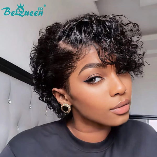 Bequeen Perruque “Coco” Pixie curly noir Sans colle Frontale Lace style 2