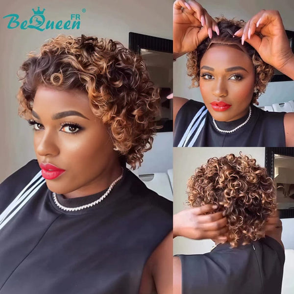 Bequeen Wig “Coco” Pixie black curly glueless Ready to wear