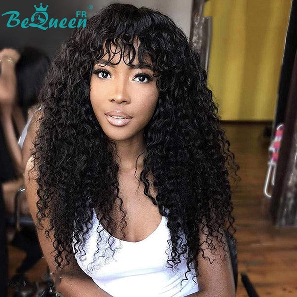 BeQueen "Dawn" Curly Wig with Machine Bangs