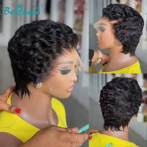 BeQueen Perruque “Lorin” Pixie noir avec Lace frontale style 3
