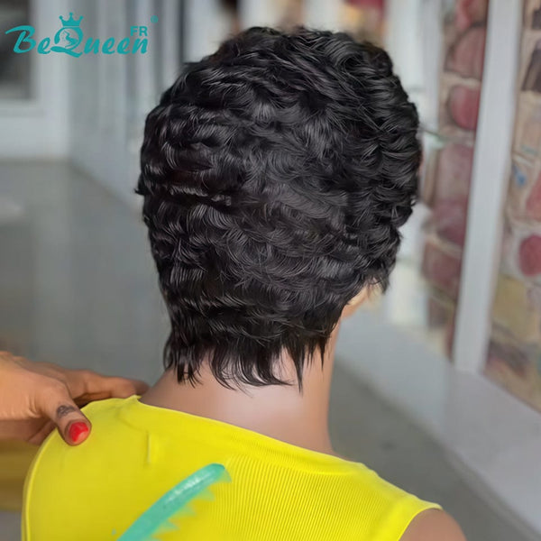 BeQueen Perruque “Lorin” Pixie noir avec Lace frontale style 3
