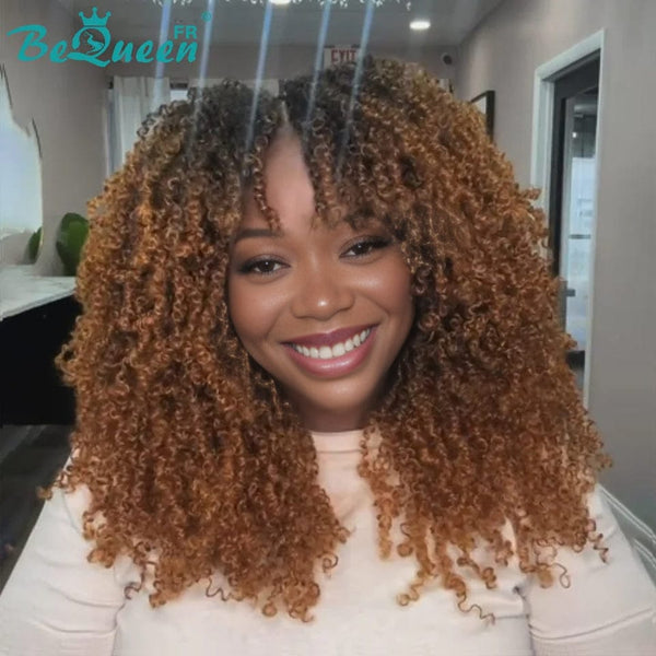 BeQueen Perücke "Madge" mit Pony schwarz 100% Echthaar ohne Lace