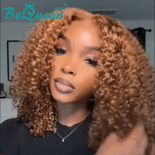 BeQueen Perruque “Marco” Bob Brun Water Wave with Lace Closure 4*4 Brown Mixed Honey High Density 235G