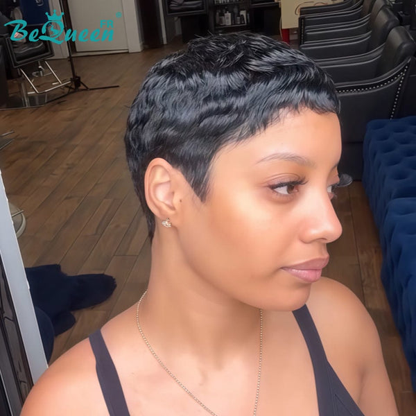 Bequeen "Chioma" Black Curly Glueless Pixie Wig – Ready to Wear