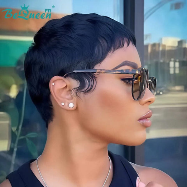 Bequeen Wig "Mila" Pixie black curly without glue Ready-to-wear style 3