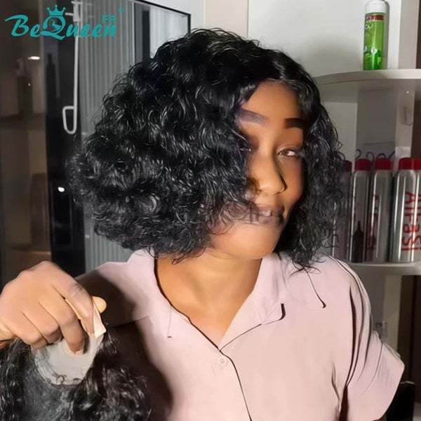 Bequeen Perruque “Pamela” Pixie curly noir Sans colle Closure Lace style 4