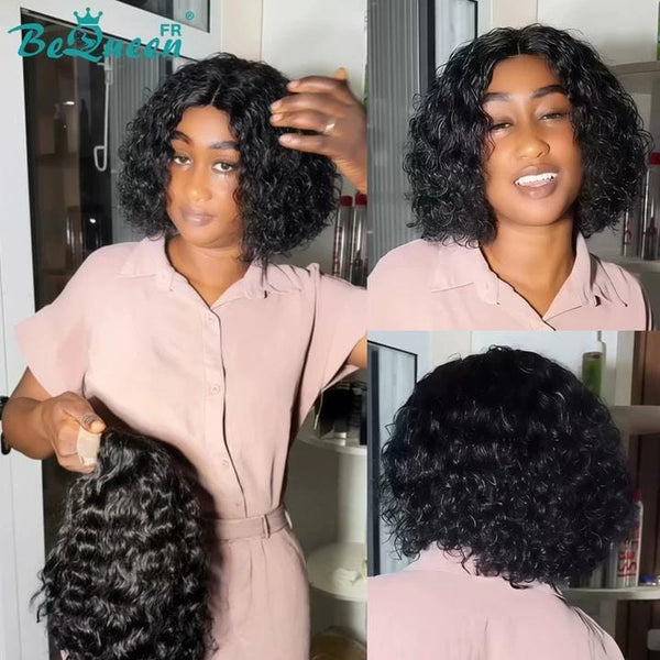 Bequeen Perruque “Pamela” Pixie curly noir Sans colle Closure Lace style 4