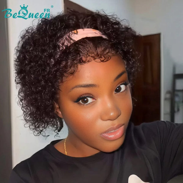 Bequeen “Pamela” Pixie Curly Black Wig Glueless Lace Front