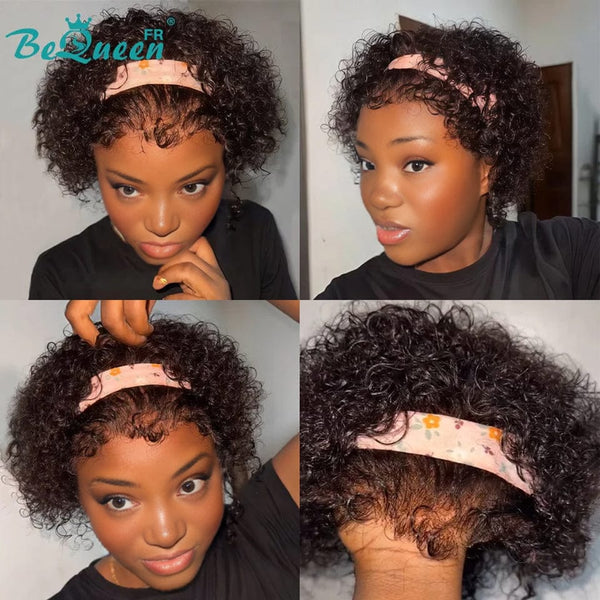 Bequeen “Pamela” Pixie Curly Black Wig Glueless Lace Front
