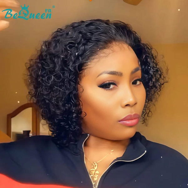 Bequeen Wig “Pamela” Pixie curly black Glueless Lace Frontal style 2