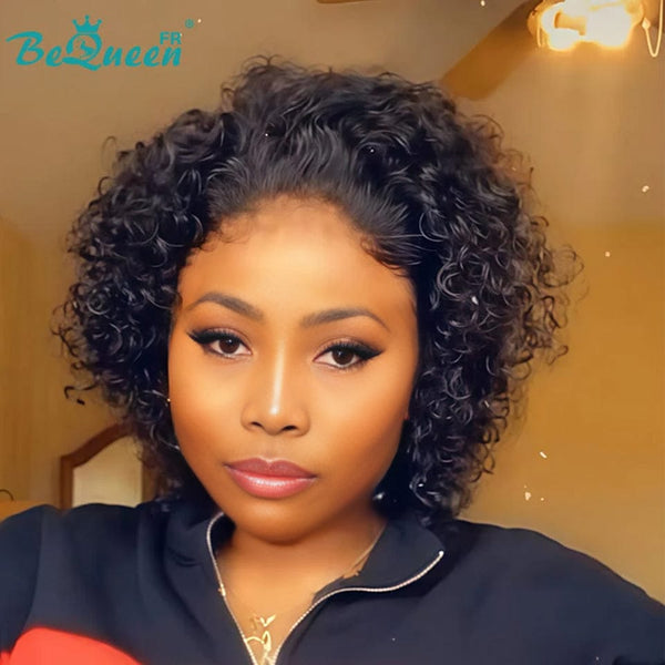 Bequeen Wig “Pamela” Pixie curly black Glueless Lace Frontal style 2