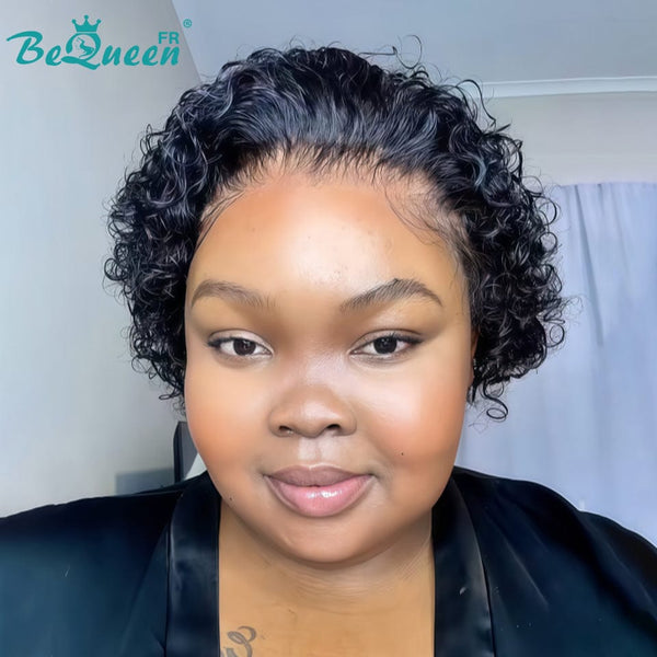 Bequeen Perruque “Pamela” Pixie curly noir Sans colle Frontale Lace style 3