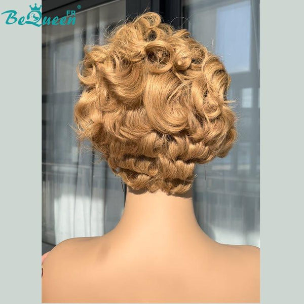 BeQueen Peruca Pixie T Partida Cabelo Cacheado Raiz Negra e Mel