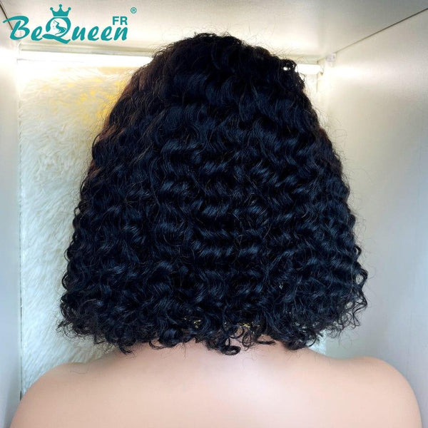 BeQueen Short Bob Deep Wave Lace Wig T Part 13x1x6