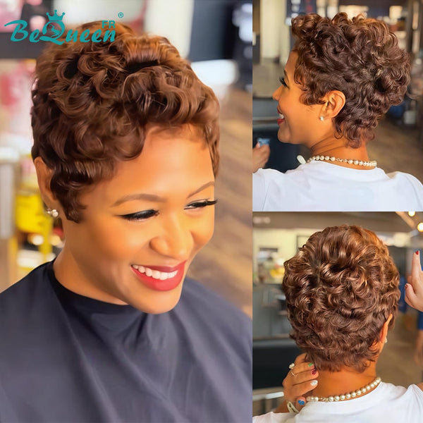 Bequeen Wig “Simmy” Pixie black curly glueless Ready to wear