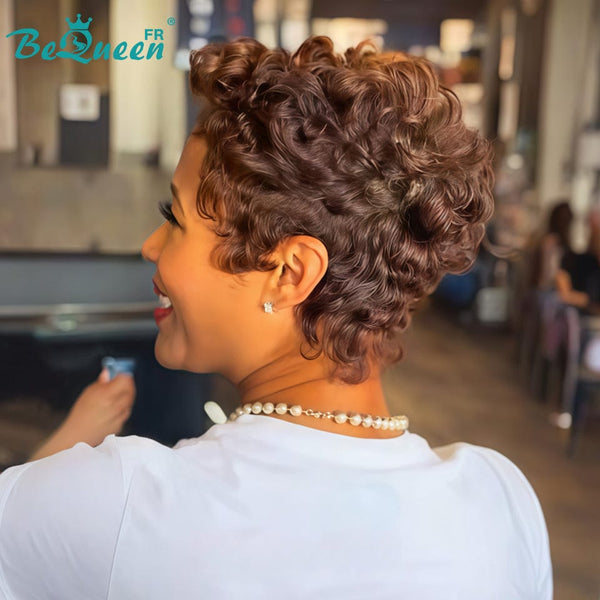 Bequeen Wig “Simmy” Pixie black curly glueless Ready to wear
