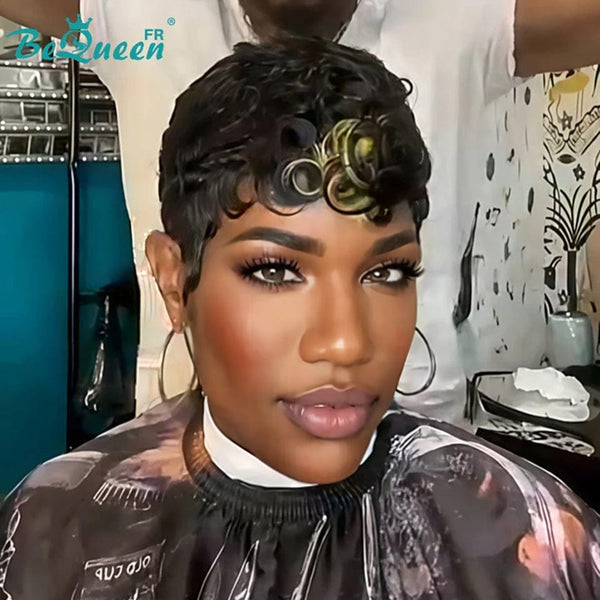 Bequeen Wig “Simmy” Pixie black curly with honey no glue Ready to wear style 2