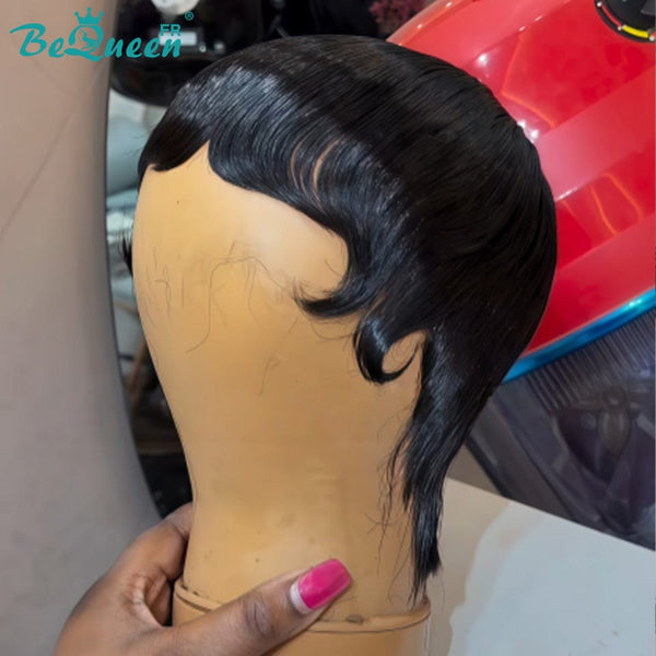 Bequeen Perruque "Suey" lisse à la machine Noir 100% cheveux humains style2