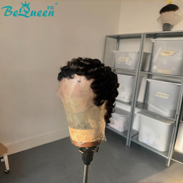 Bequeen Perruque “teyana” Pixie noir curly lace frontale 13*4 pas de raie