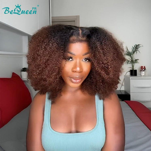 BeQueen "Shaine" Perruque Bob Bords Bouclés Afro Curl avec Lace Frontale 13x6