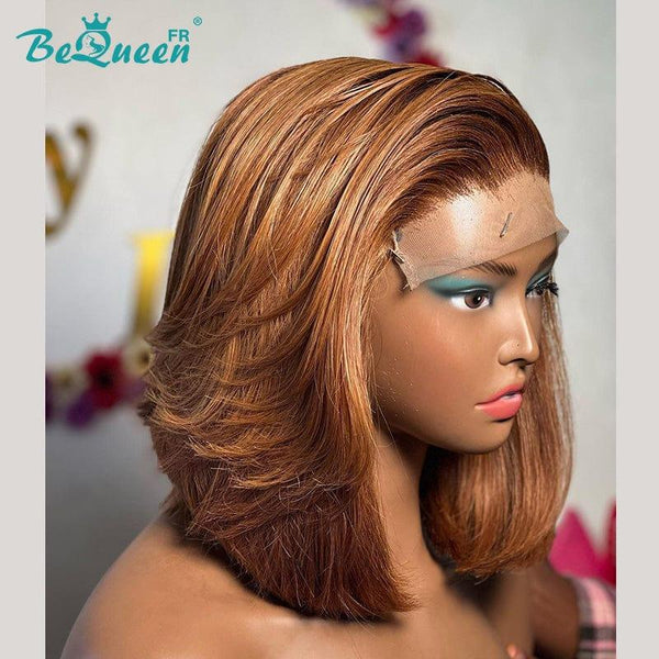 BeQueen "Shea" Bob wig with lace closure body wave brown color